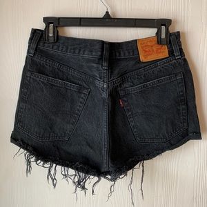 Levi’s 501 Black Jean Shorts - Raw Hem Size 27 Waist (W27)